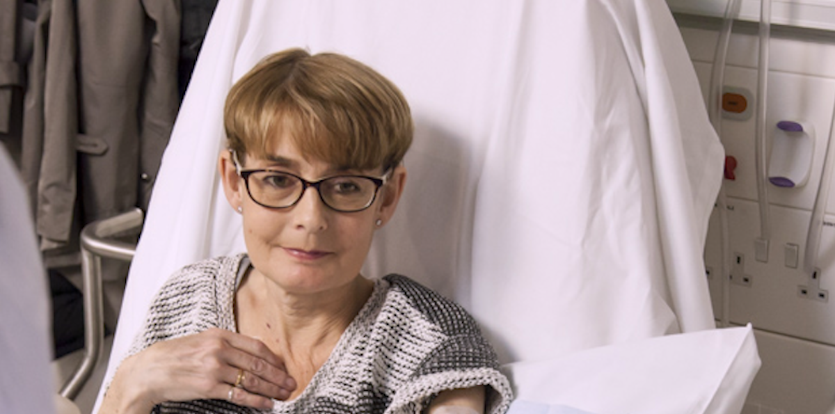 Kidney patient in hospital bed