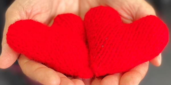 Knitted hearts fundraiser