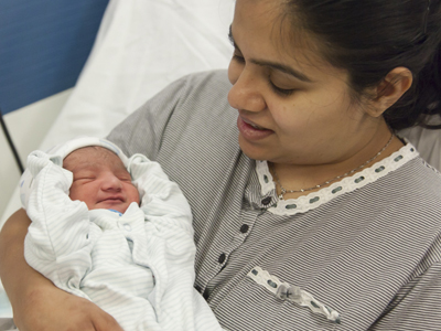 Newborn baby at Whipps Cross Hospital maternity