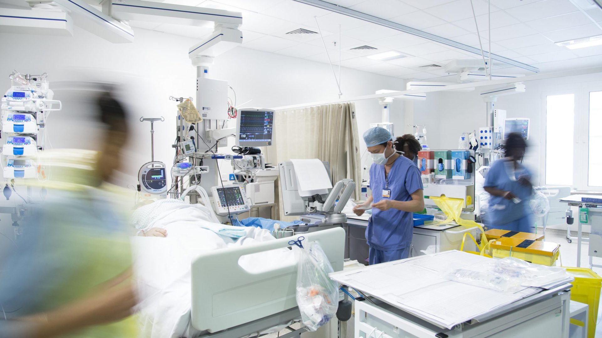 Busy trauma ward at The Royal London Hospital