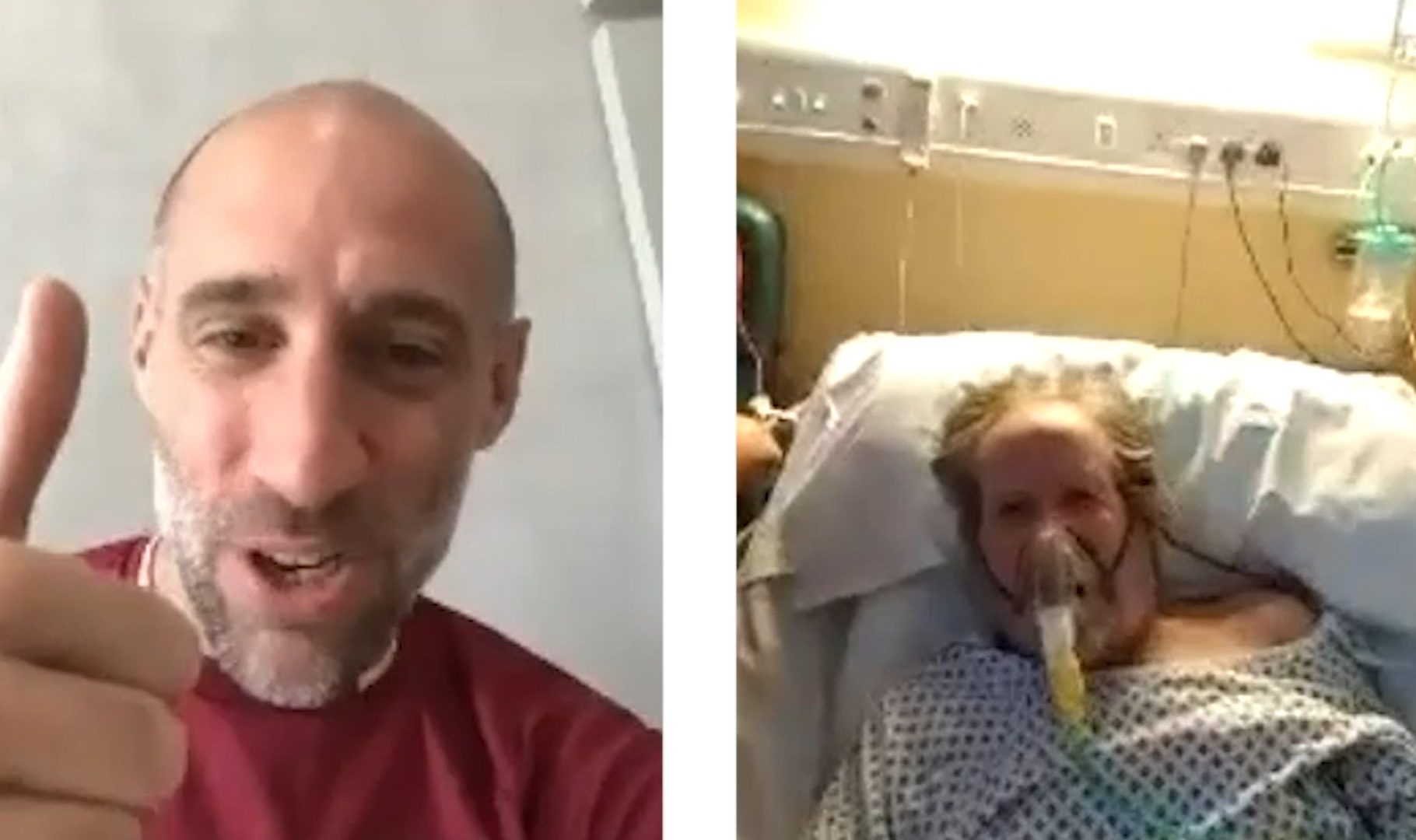 Video call between footballer and patient