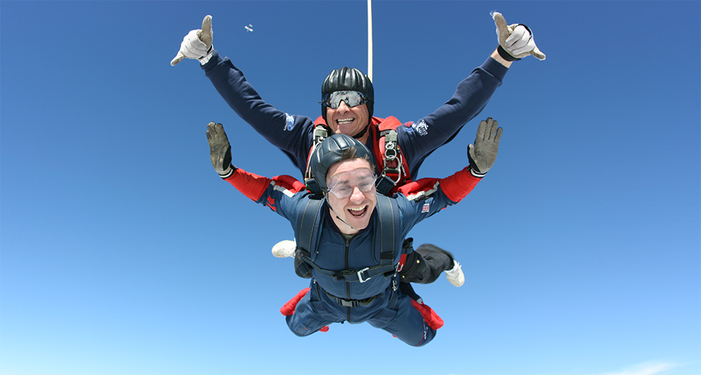 A happy skydiver