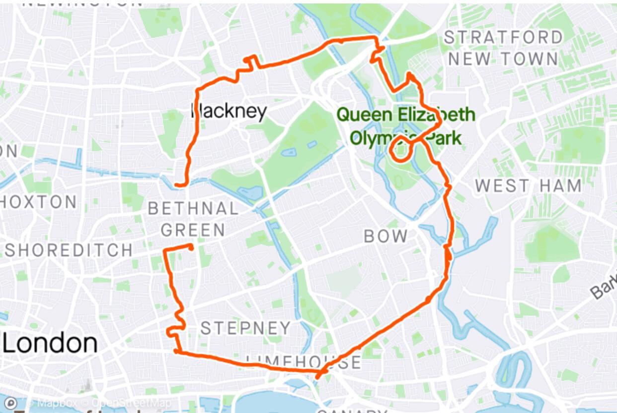 Chris's Half Marathon Route Around London