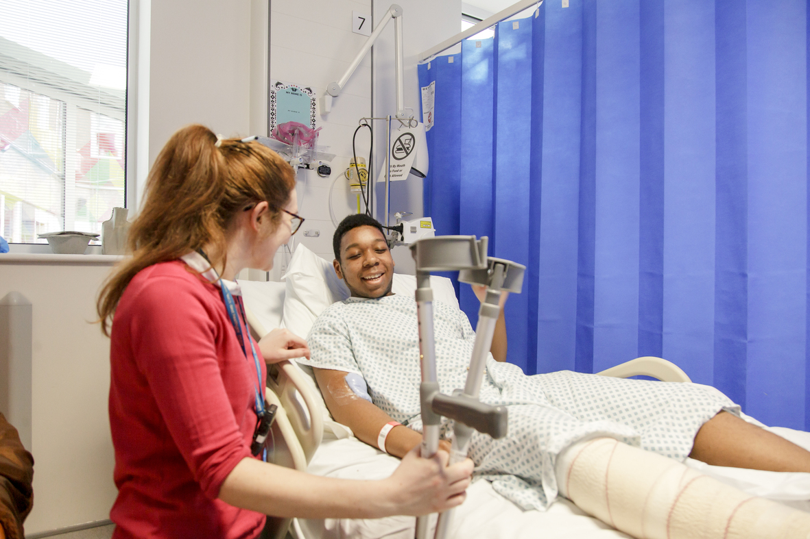 A young person Barts Health NHS Patient in hospital