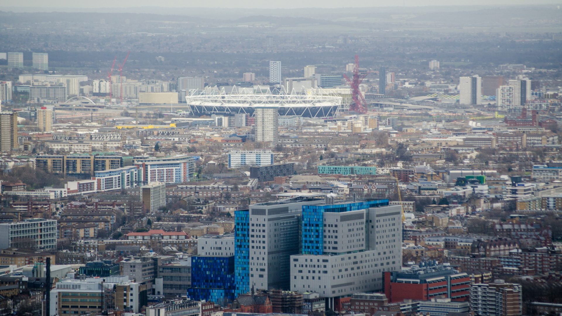 Aerial View of Whitechapel and Stratford