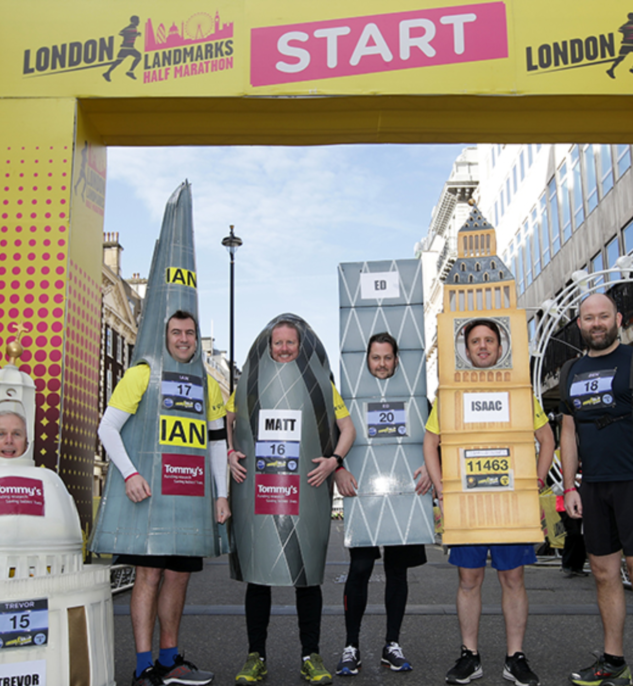 Runners dressed in costumes at the London Landmarks Half Marathon