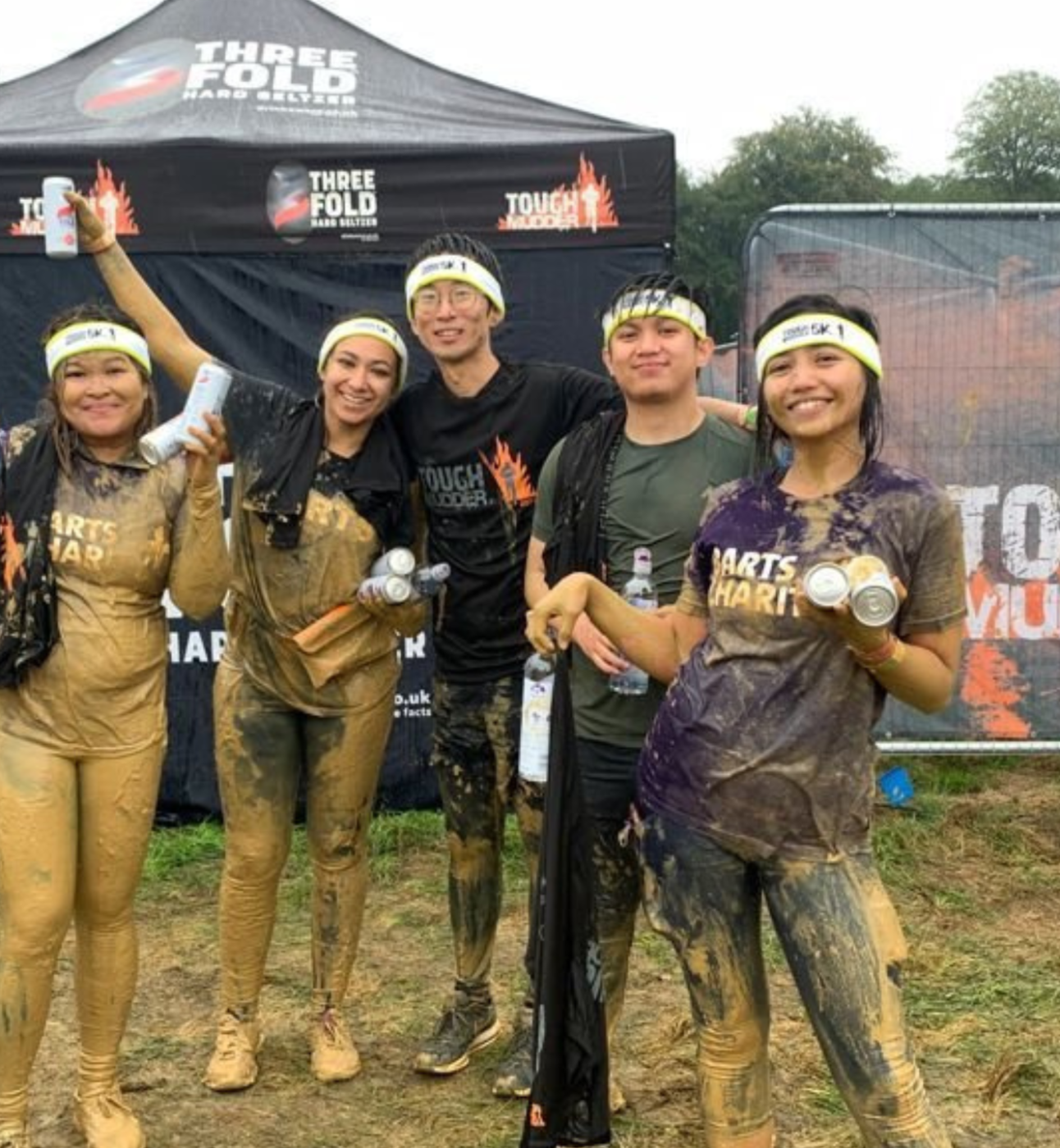 Tough Mudder participants in Barts Charity tshirts