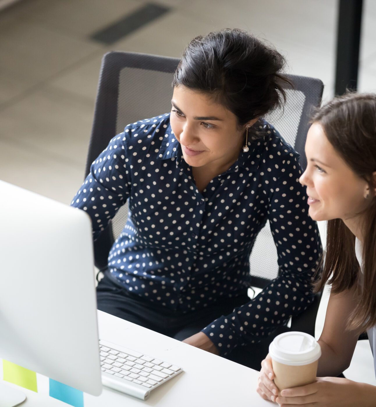 Two researchers working together