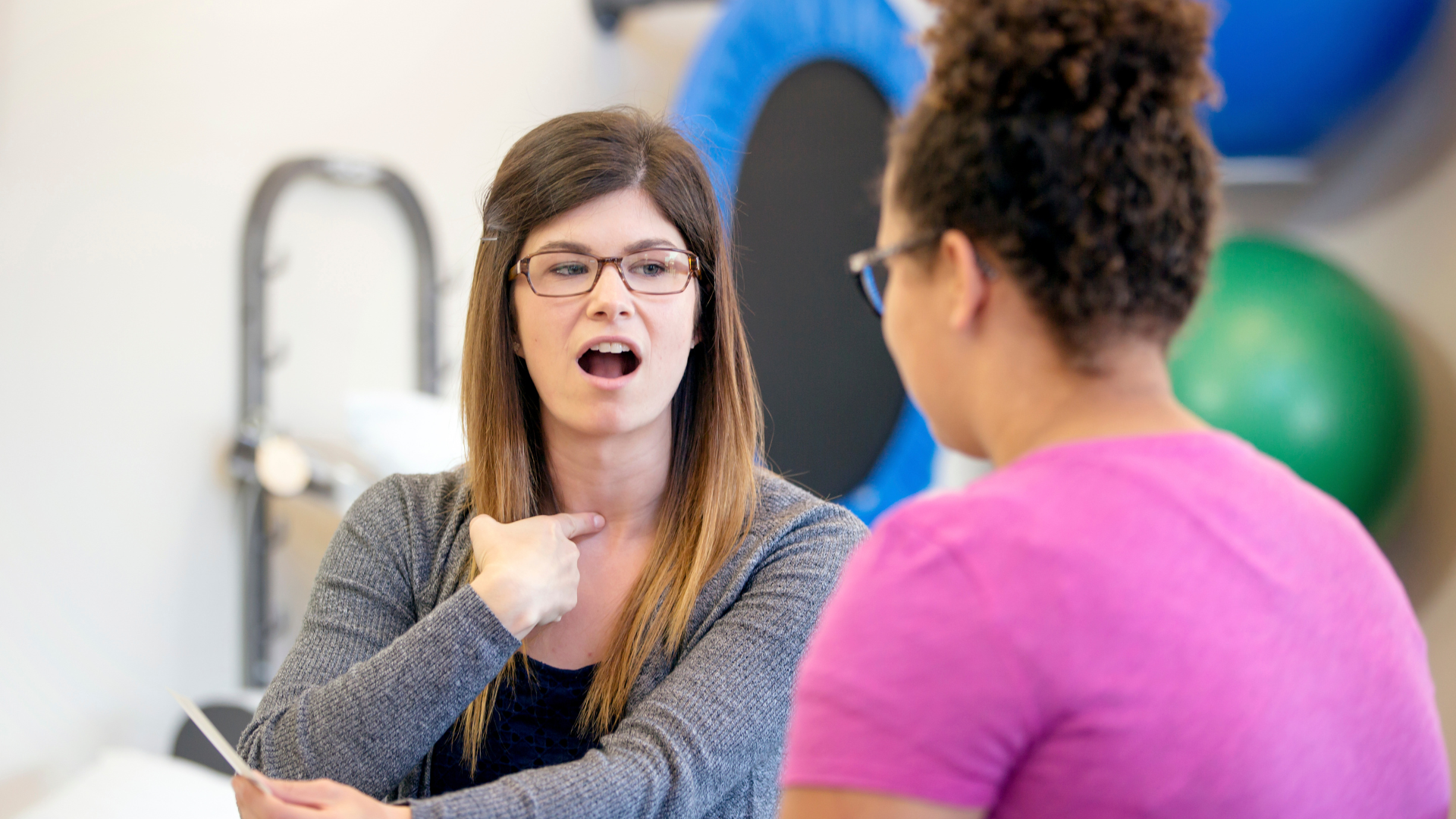 Image of someone going through speech therapy