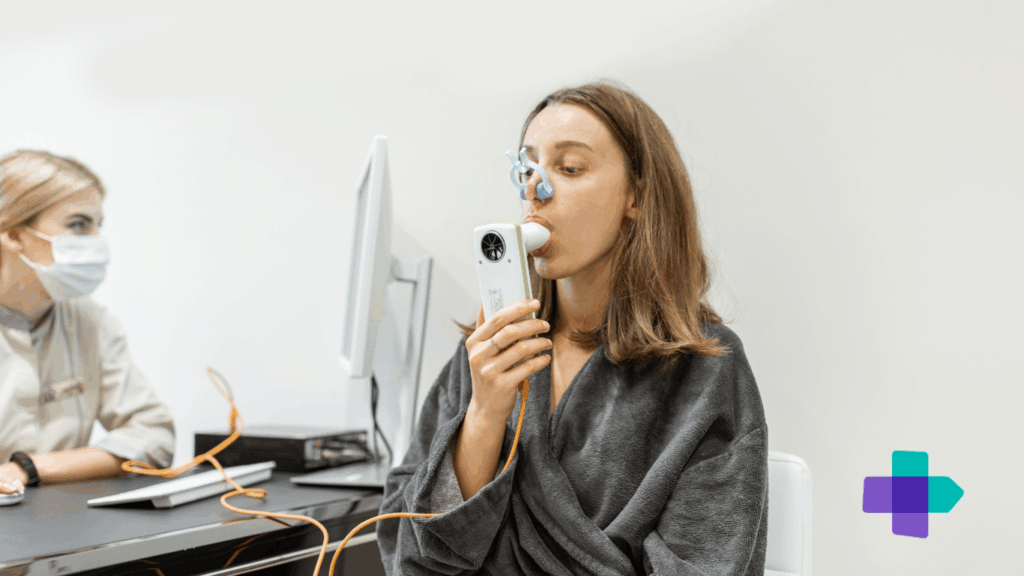 A person having a breath test