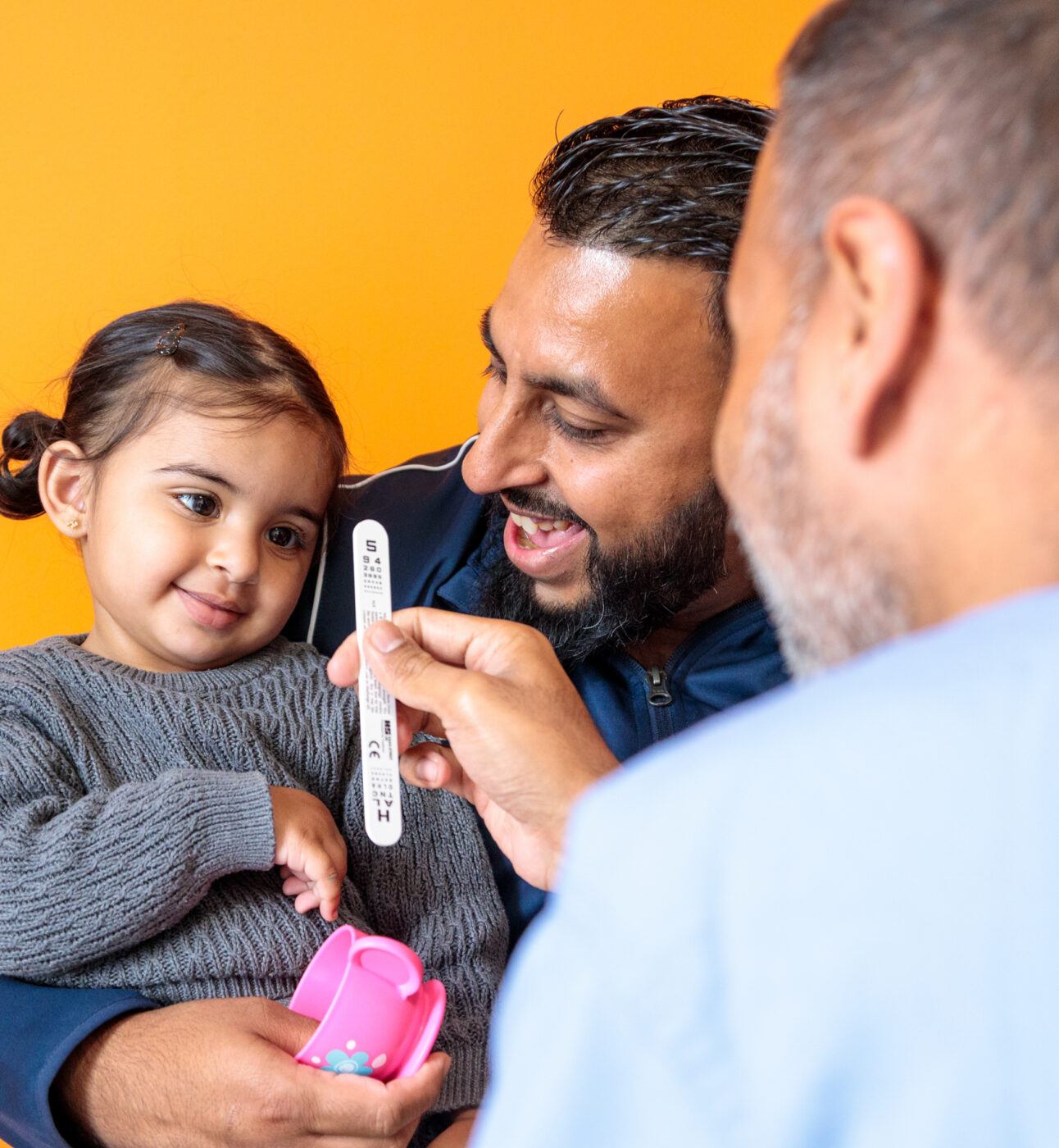 A family at The Royal London Hospital getting a check up