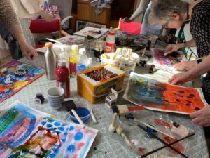 Barts Health staff taking part in an art therapy session